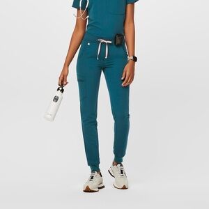 Caribbean blue figs Zamora scrub pants jogger large petite